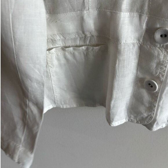 Eileen Fisher Womens Long Sleeve Front Button Jacket White Size Small - Picture 12 of 13
